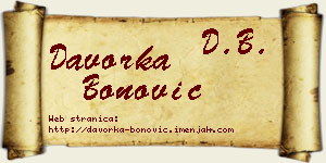 Davorka Bonović vizit kartica